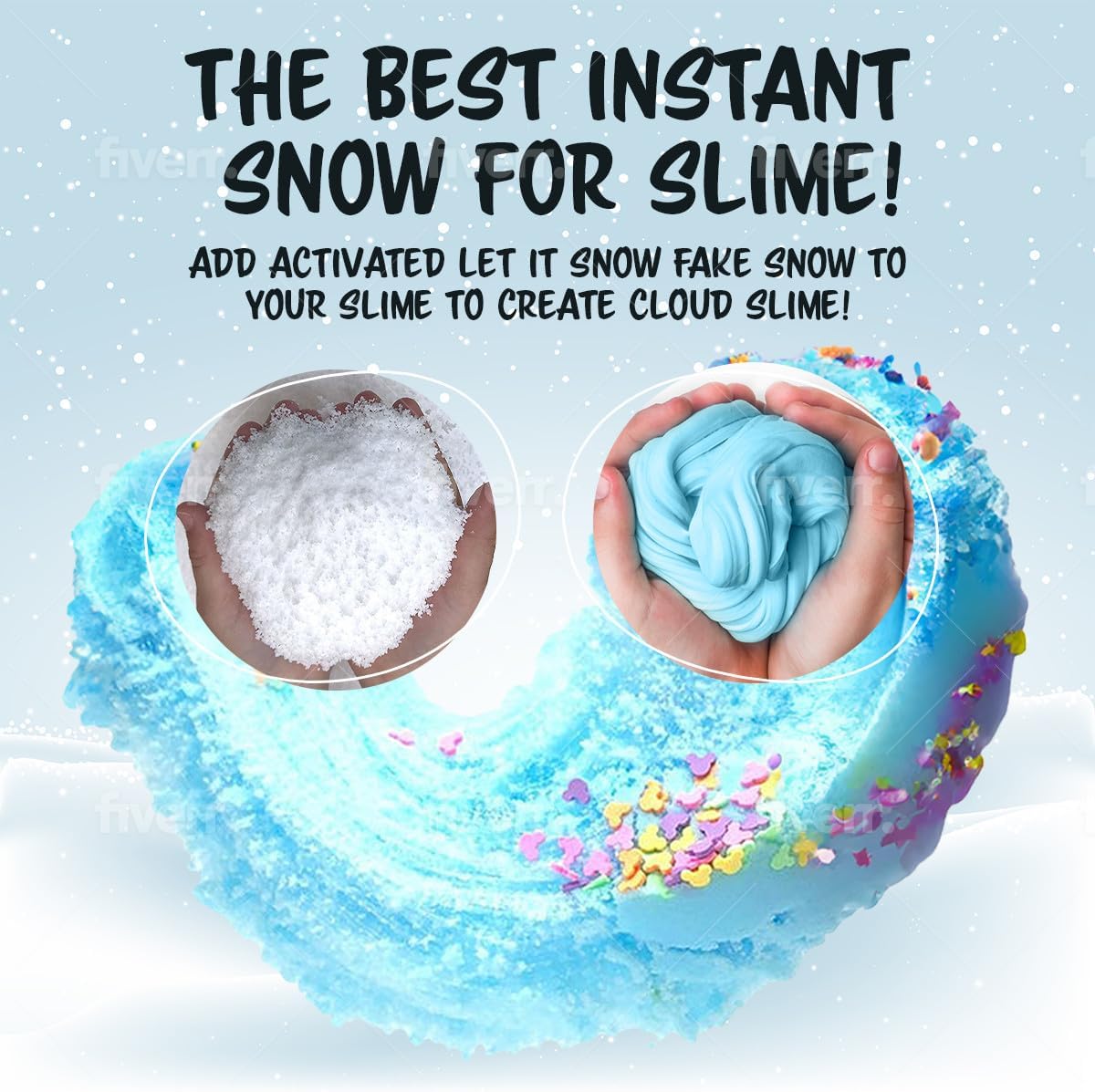 Let it Snow Instant Fake Snow Powder – Made in USA, Perfect for Kids, Holiday Decorations, Sensory Play, and Slime - 50 Pack - Makes 50 Gallon (Copy)