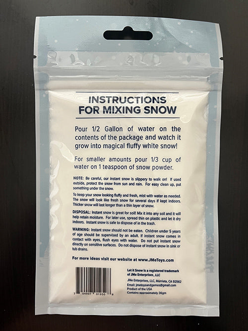 Let it Snow Instant Fake Snow Powder – Made in USA, Perfect for Kids, Holiday Decorations, Sensory Play, and Slime - 50 Pack - Makes 50 Gallon (Copy)
