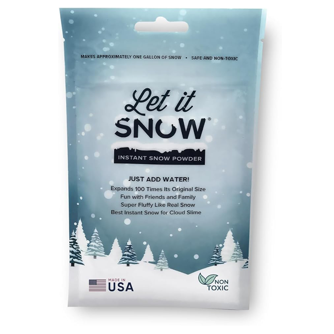 Let it Snow Instant Fake Snow Powder – Made in USA, Perfect for Kids, Holiday Decorations, Sensory Play, and Slime - 50 Pack - Makes 50 Gallon (Copy)