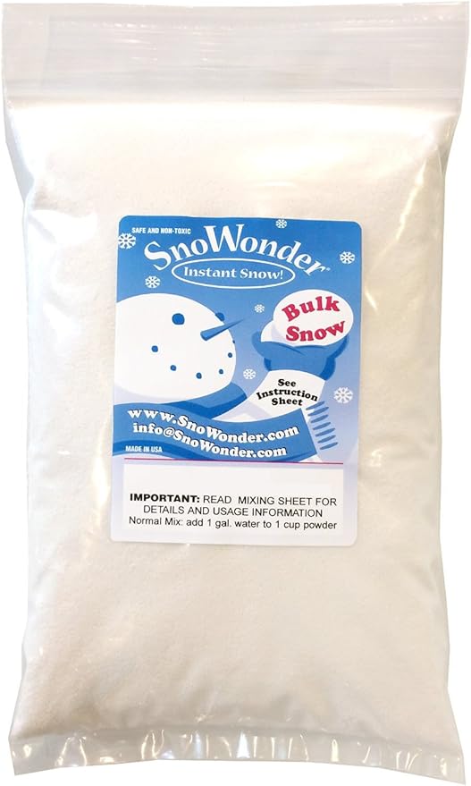 SNOWONDER Instant Snow Fake Artificial Snow - Ideal for Making Cloud Slime, Mix Makes 4 litres of Fake Snow