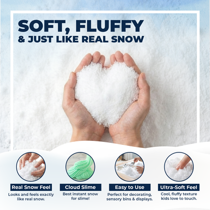 Let it Snow Instant Fake Snow Powder – Made in USA, Perfect for Kids, Holiday Decorations, Sensory Play, and Slime - 1 Pack - Makes 1 Gallon