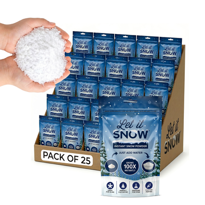 Let it Snow Instant Fake Snow Powder – Made in USA, Perfect for Kids, Holiday Decorations, Sensory Play, and Slime - 1 Pack - Makes 1 Gallon