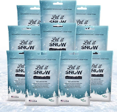 Let it Snow Instant Fake Snow Powder – Made in USA, Perfect for Kids, Holiday Decorations, Sensory Play, and Slime - 1 Pack - Makes 1 Gallon