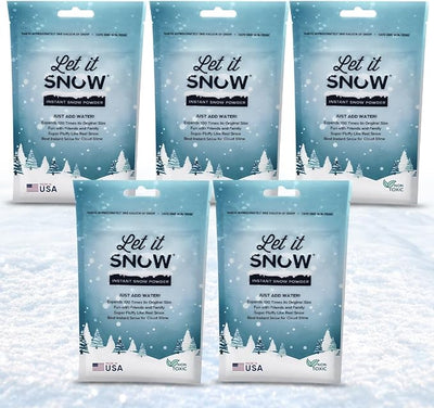 Let it Snow Instant Fake Snow Powder – Made in USA, Perfect for Kids, Holiday Decorations, Sensory Play, and Slime - 1 Pack - Makes 1 Gallon