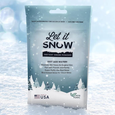 Let It Snow Instant Fake Snow Powder – Made in the USA, Perfect for Kids, Holiday Decorations, Sensory Play, and Slime – 10 Pack, Makes 10 Gallon