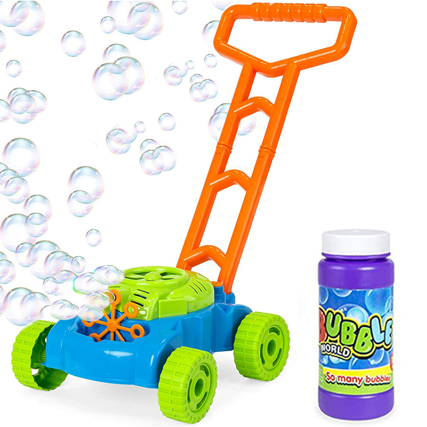 JMe Bubble Machine Toy - Electronic Bubble Lawn Mower with 6