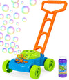 JMe Bubble Machine Toy - Electronic Bubble Lawn Mower with 6 Bubble Wands and Bubble Refill Bottle