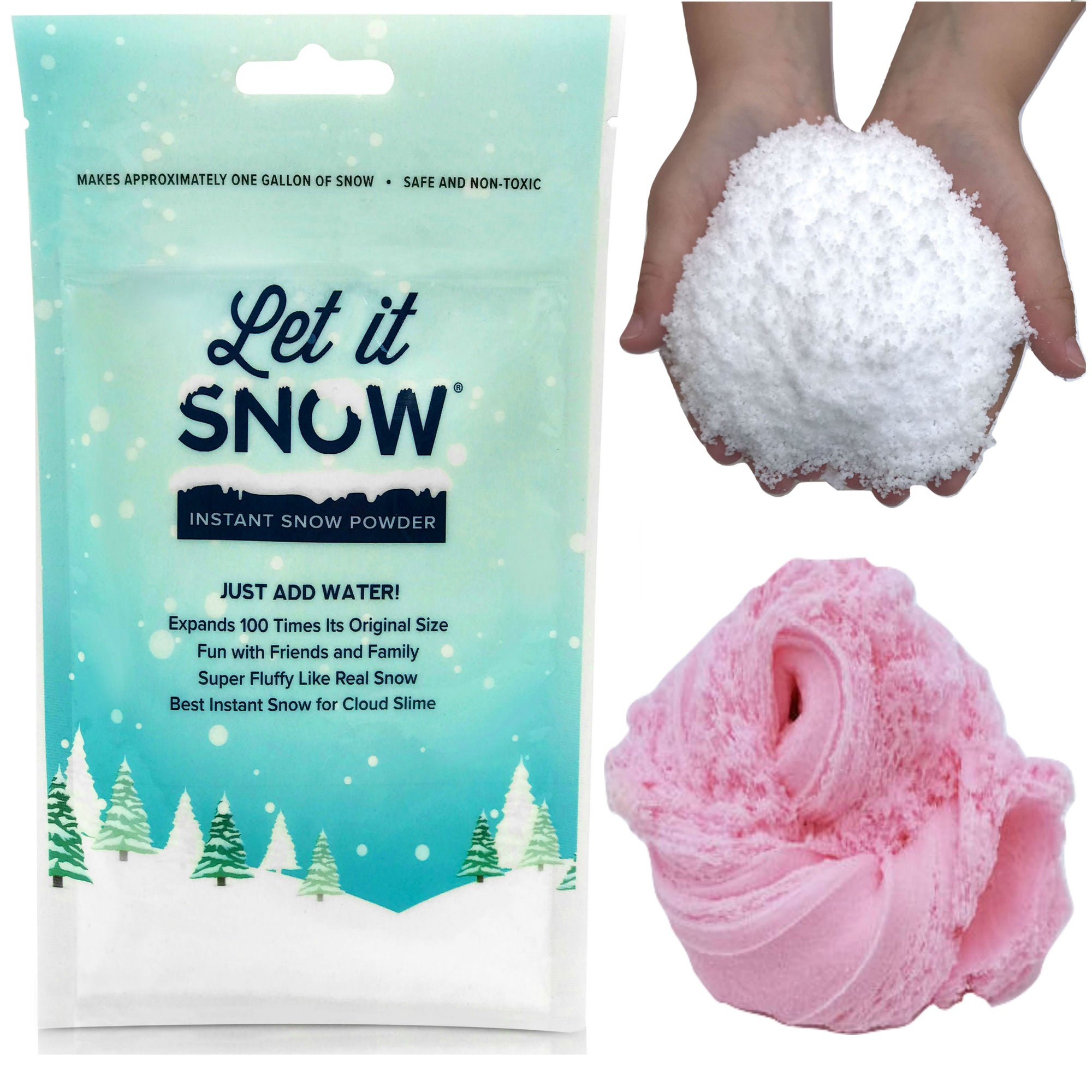 AINOLWAY Instant Snow Fake Snow Powder for Cloud Slime, Makes 5 Gallons of Artificial Snow