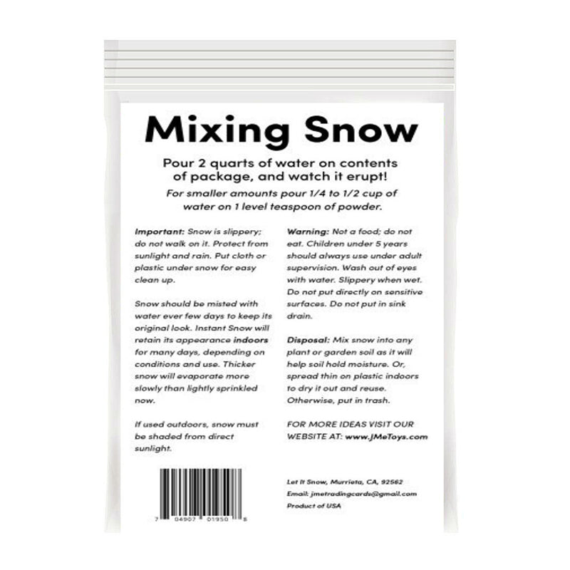 Let It Snow Instant Snow Powder for Slime - Premium Fake Snow for Slime Supplies - Made in The USA Non-Toxic and Safe - Mix